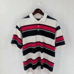 Vtg Siegfried & Company Striped Golf Performance‎ Polo Shirt Multicolor Size L